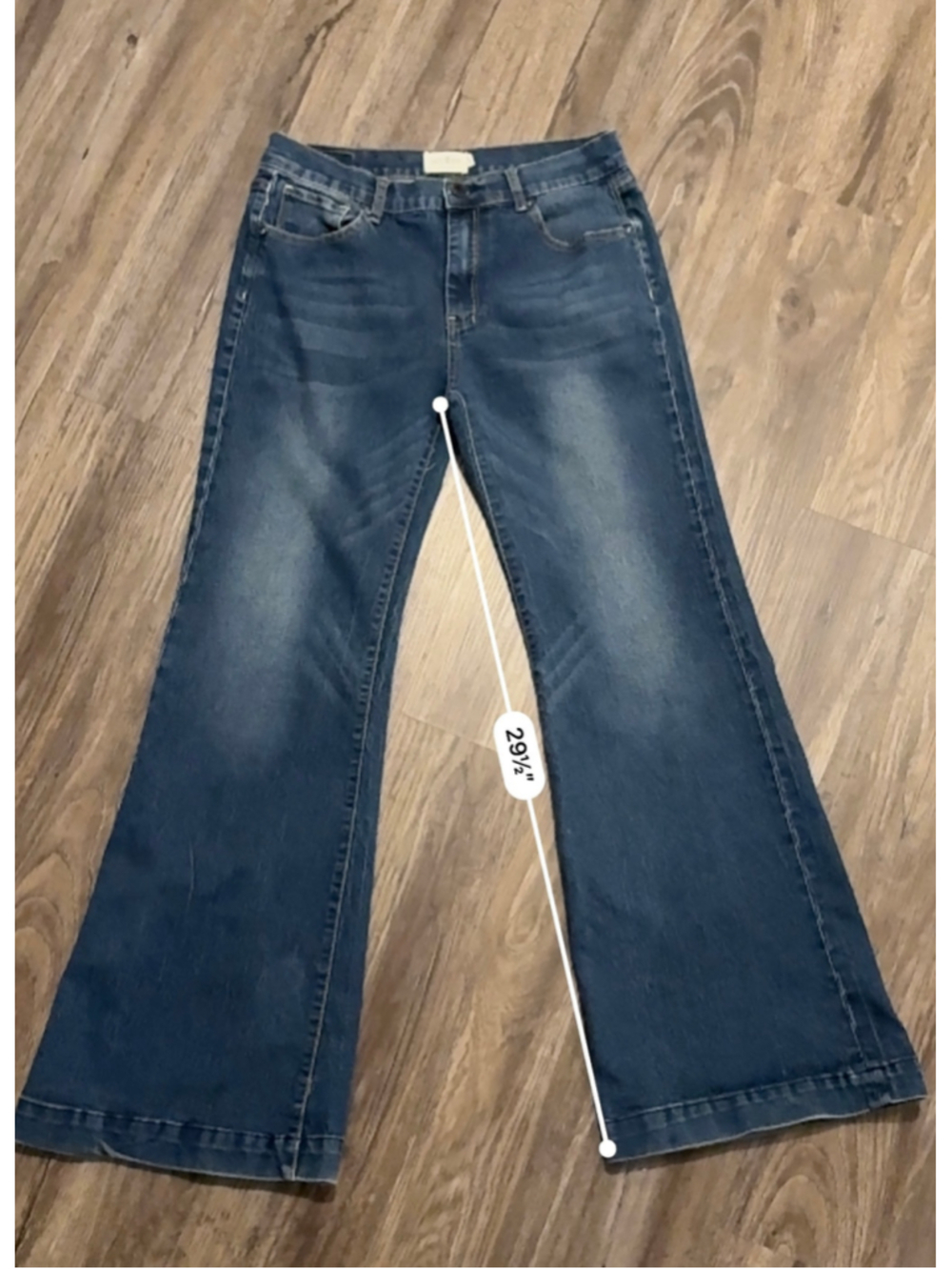 Umgee Denim Women's Flare Wide Leg Dark Wash Stretch Trouser Jeans Sz 7 - Picture 10 of 10